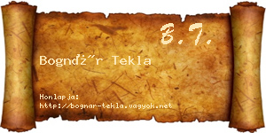 Bognár Tekla névjegykártya