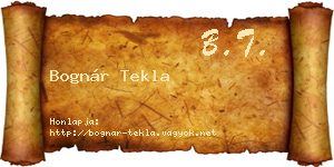 Bognár Tekla névjegykártya