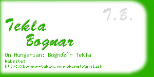 tekla bognar business card